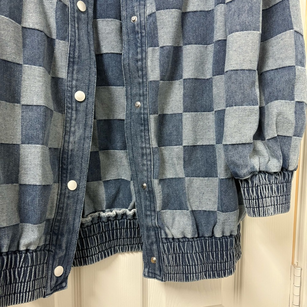 Double Take Denim Checkered Jacket - image 4